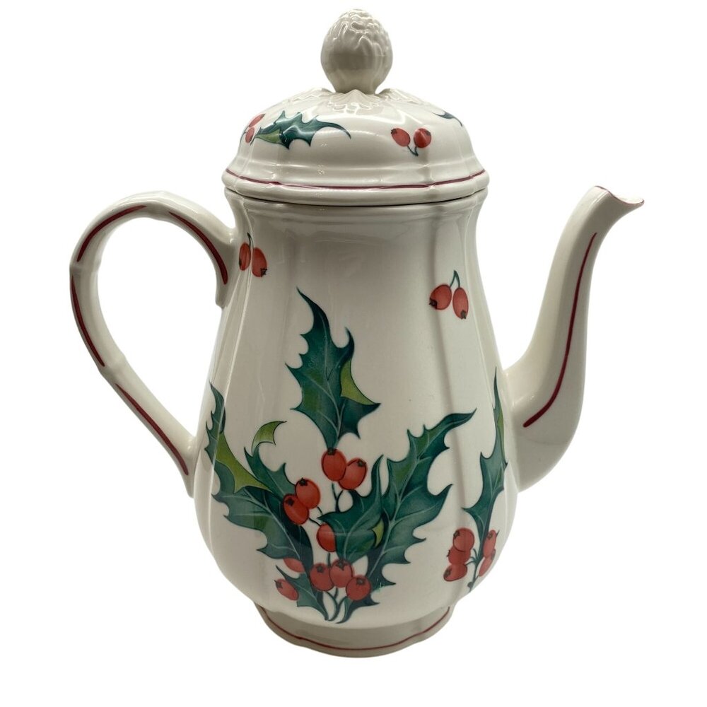 Villeroy & Boch Holly Christmas‎ coffee pot Ceramic Christmas Holly Berries